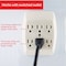 Ge GE 6-Outlet Grounded Wall Tap Adapter, Light Almond, 54946 54946 - alternate 4
